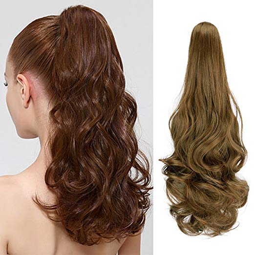 20〞Claw Ponytail Clip in Hair Extensions Hairpiece Synthetic Light Curly Soft Silky Nature Looking Heat-Resisting Different Colors for Women Fashion and Beauty-4/30# 20〞Claw Ponytail Clip in Hair Extensions Hairpiece Synthetic Light Curly Soft Silky Nature Looking Heat-Resisting Different Colors for Women Fashion and Beauty-4/30#